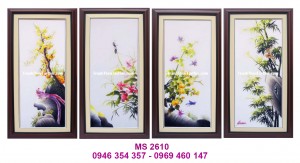 tranh thêu tứ quý