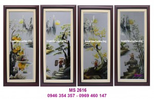 tranh thêu tứ quý