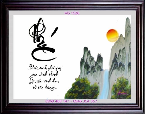 tranh thêu chữ phúc
