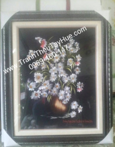 Tranh thêu hoa cúc