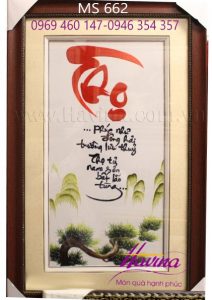 Tranh thêu chữ thọ 662