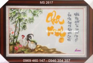 tranh thêu cha mẹ