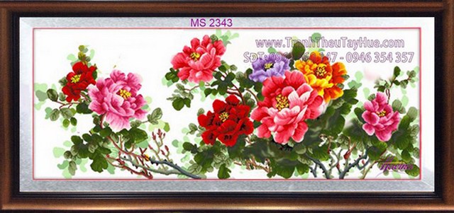 Tranh thêu hoa mẫu đơn 8 bông và Ý NGHĨA SÂU SẮC CỦA hoa